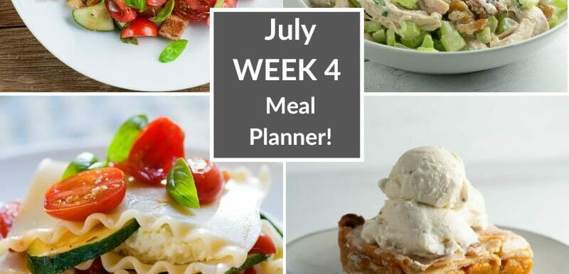 July Week 4 Meal Planner