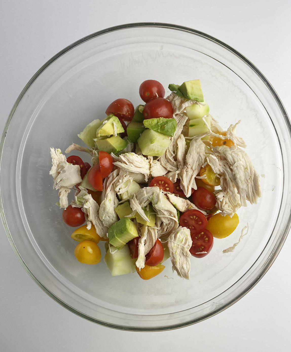 avocado chicken ingredients in bowl