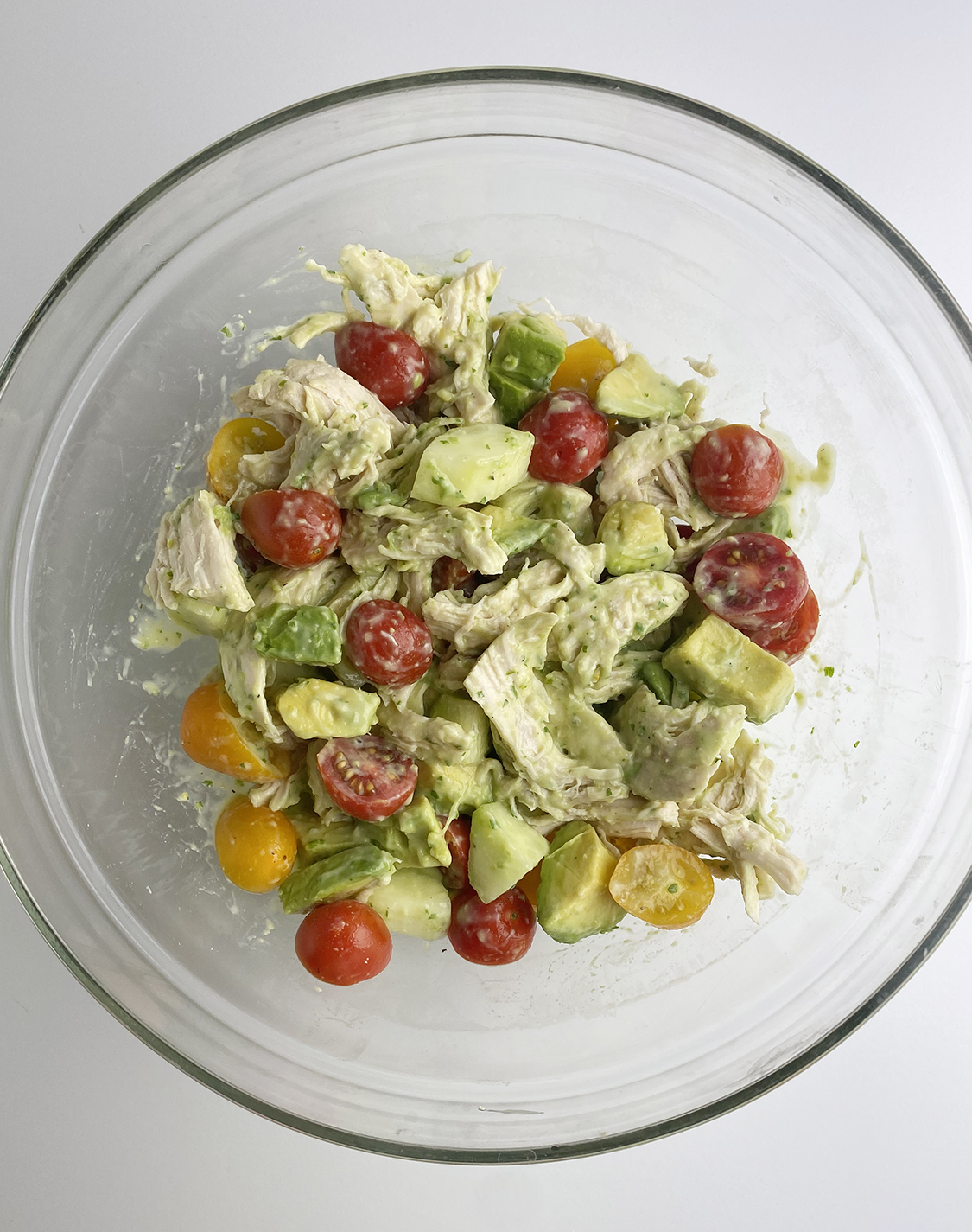 avocado chicken salad with dressing