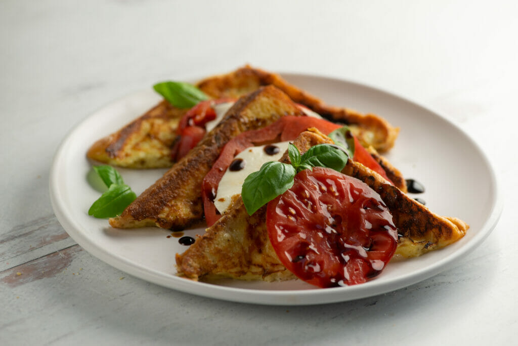 caprese french toast on plate