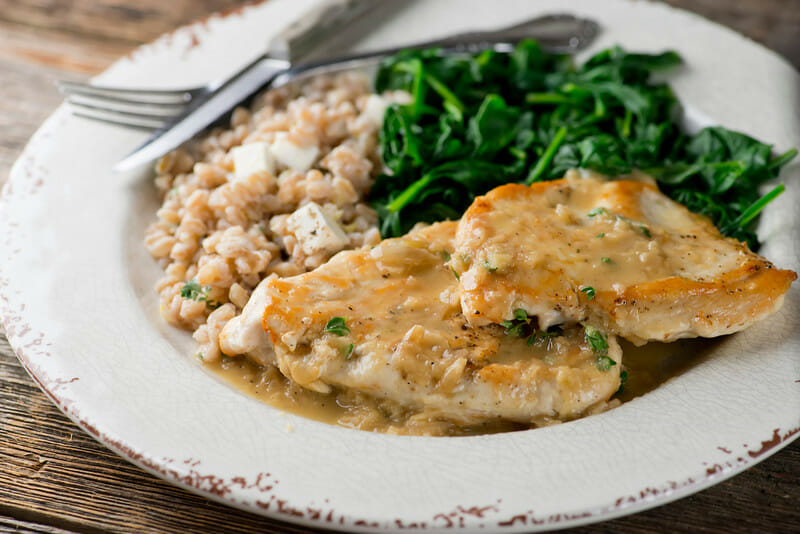 chicken with buttered white wine sauce