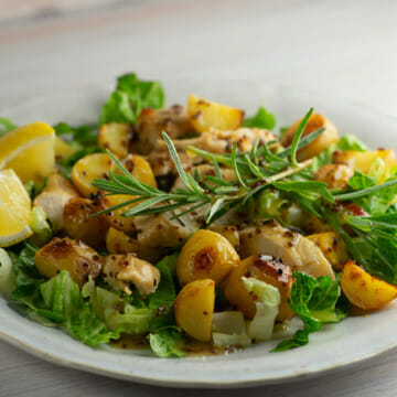 sheet pan honey mustard and chicken potato salad