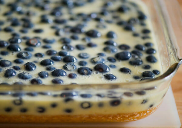 unbaked blueberry cobbler squares