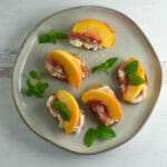 peach ricotta crostini