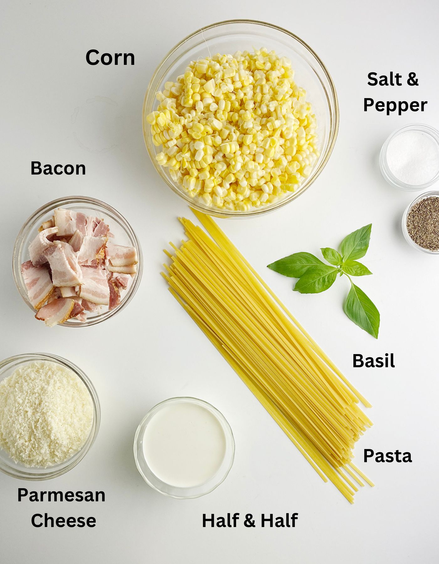 Ingredients needed for Corn Carbonara.