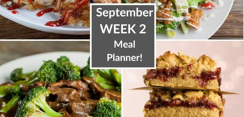 September Week 2 Meal Planner