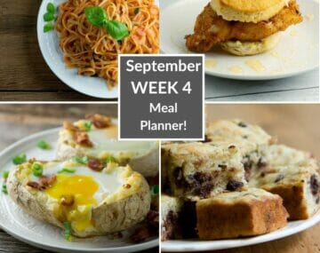 September Week 4 Meal Planner