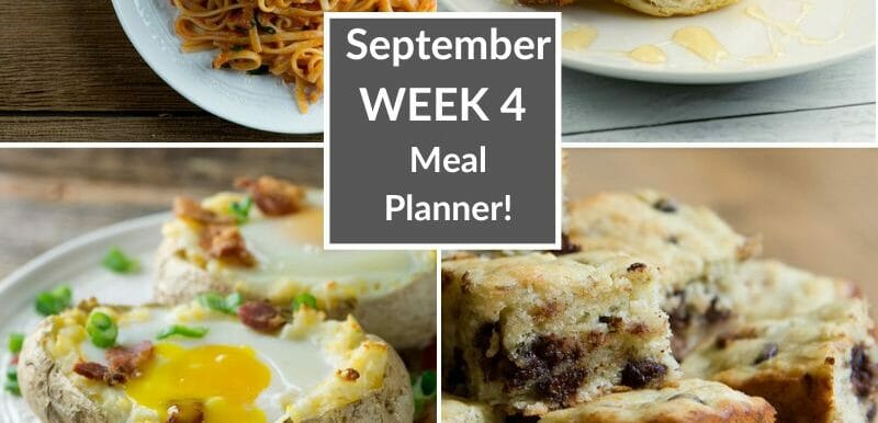September Week 4 Meal Planner