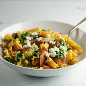 bacon feta pasta primavera