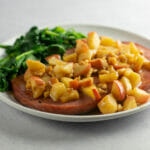 Ham with apple walnut sauce