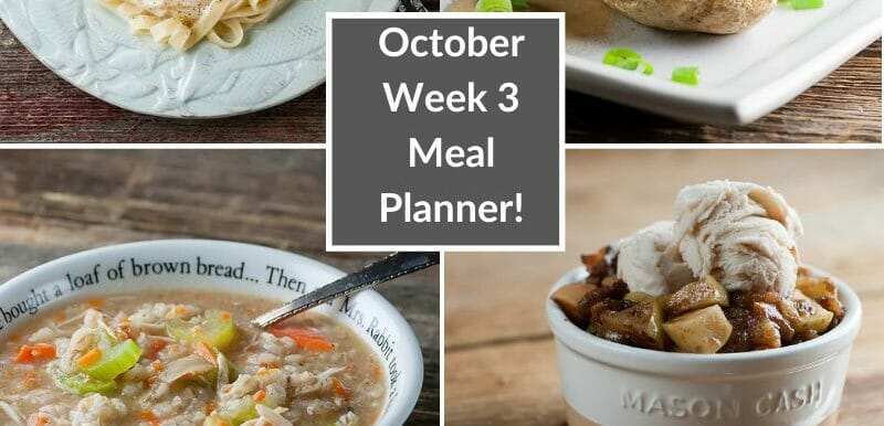 October Week 3 Meal Planner