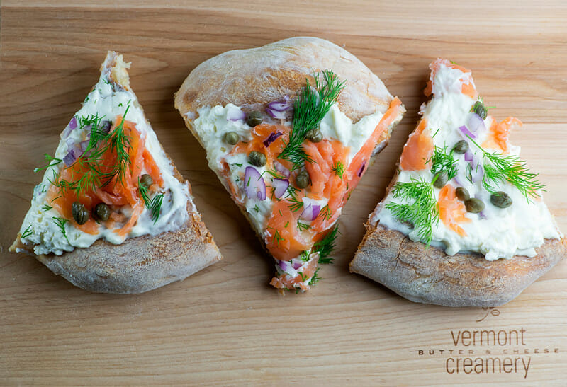 cream cheese and salmon pizza