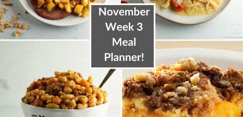 November Week 3 Meal Planner