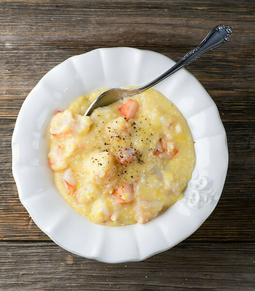 chopped shrimp and grits
