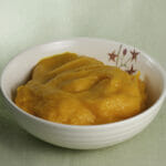 Creamy whipped carrots in a bowl.