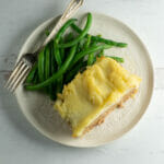 frosted meatloaf with green beans