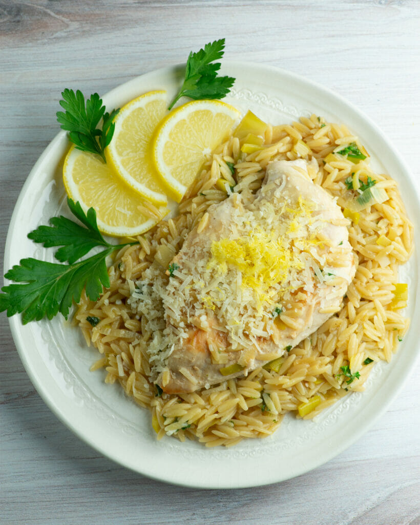 lemon chicken with orzo