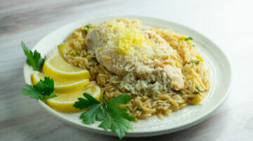 one skillet lemon chicken with orzo