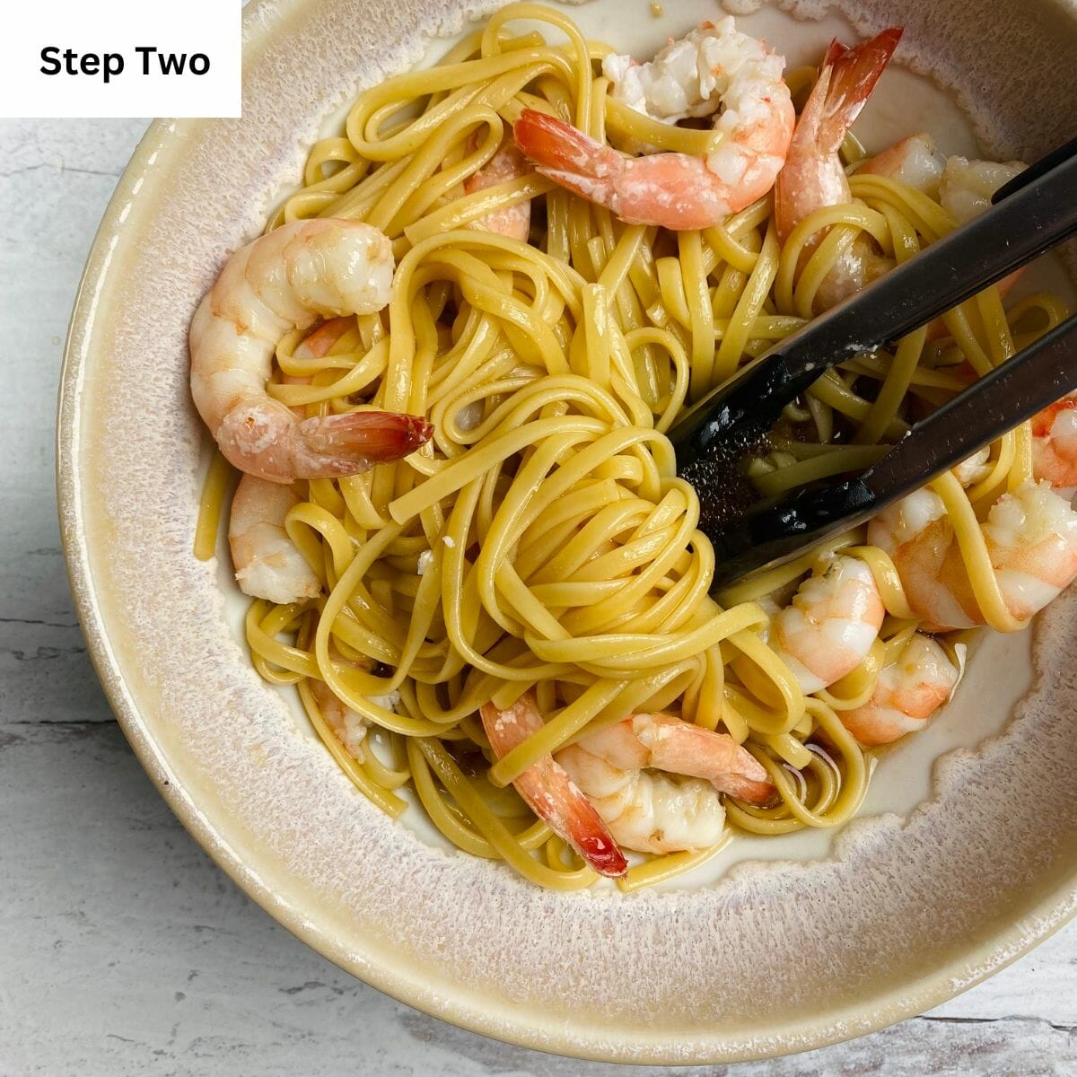 Step 2 sesame shrimp noodles