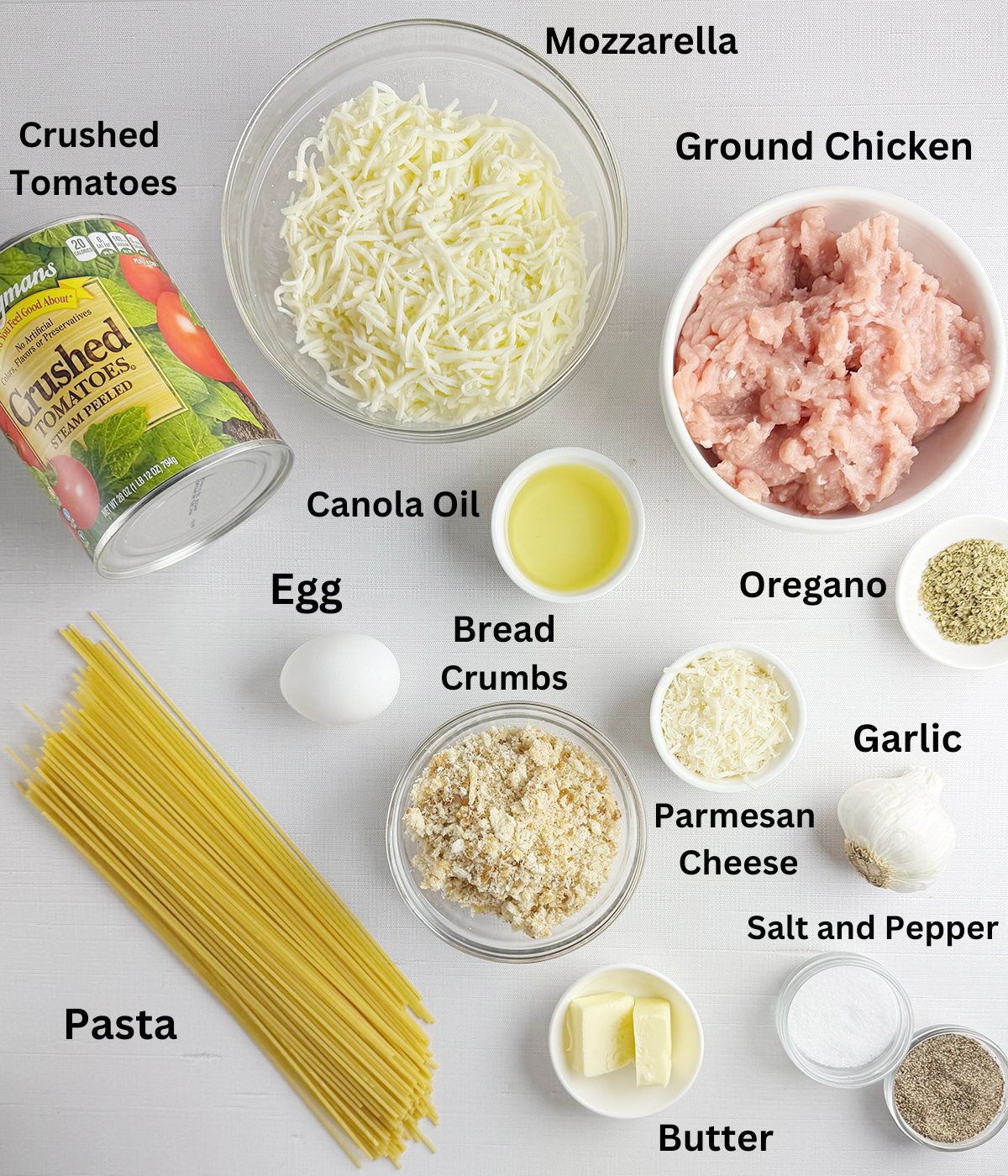 Ingredients needed for Chicken Parmesan Meatballs.