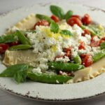 Broken Lasagna Primavera on a plate.