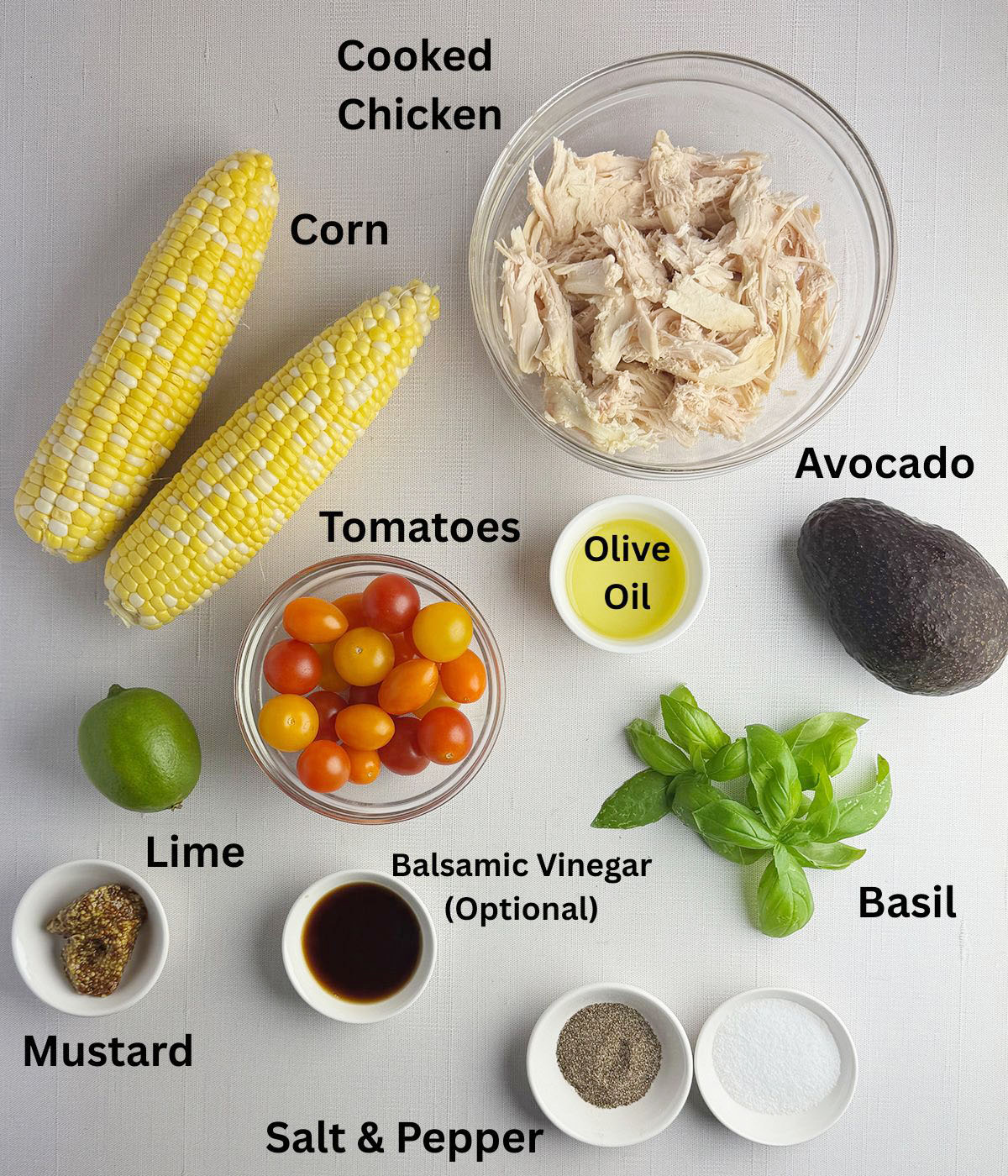 Ingredients needed for Summer Chicken Salad.