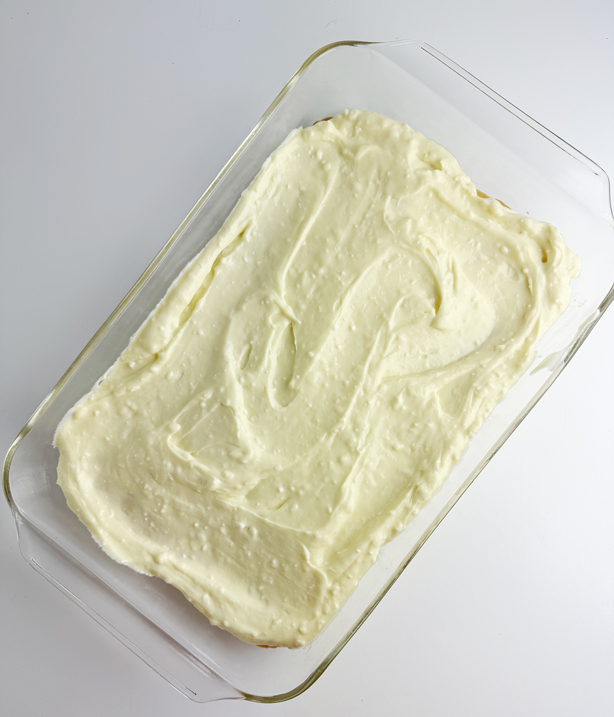 Cheesecake layer of blueberry cheesecake squares.