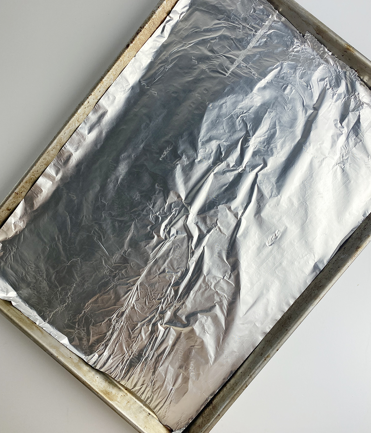 Foil lined baking sheet.