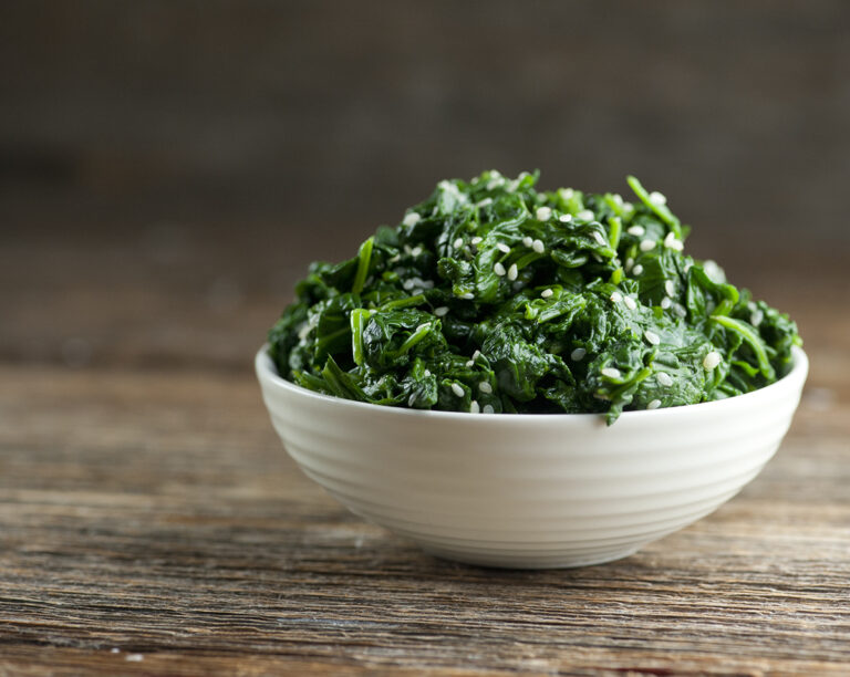 Sesame spinach in a bowl.