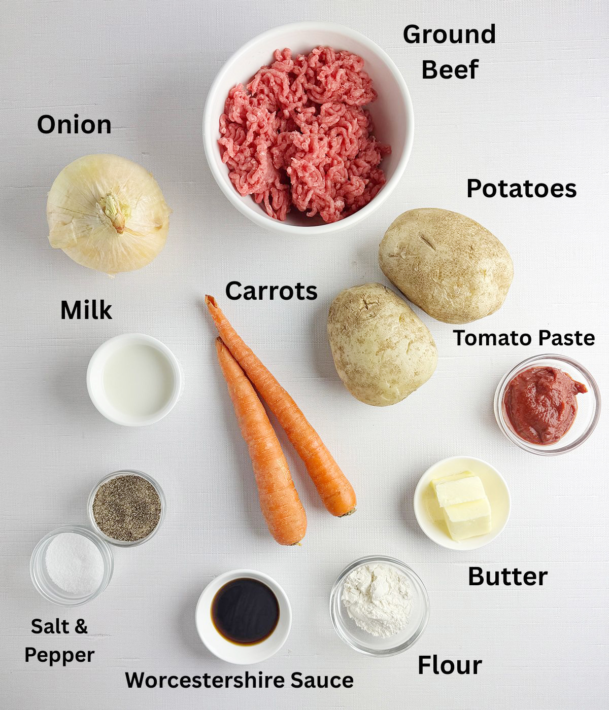 Baked Shepherd's Pie Ingredients.