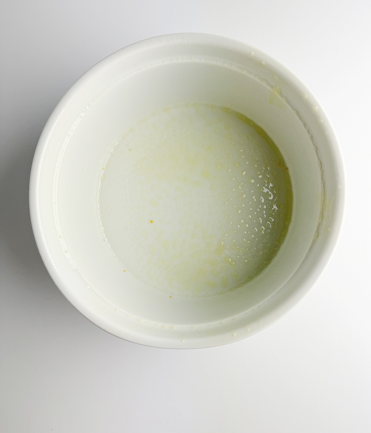 Casserole sprayed with cooking spray.