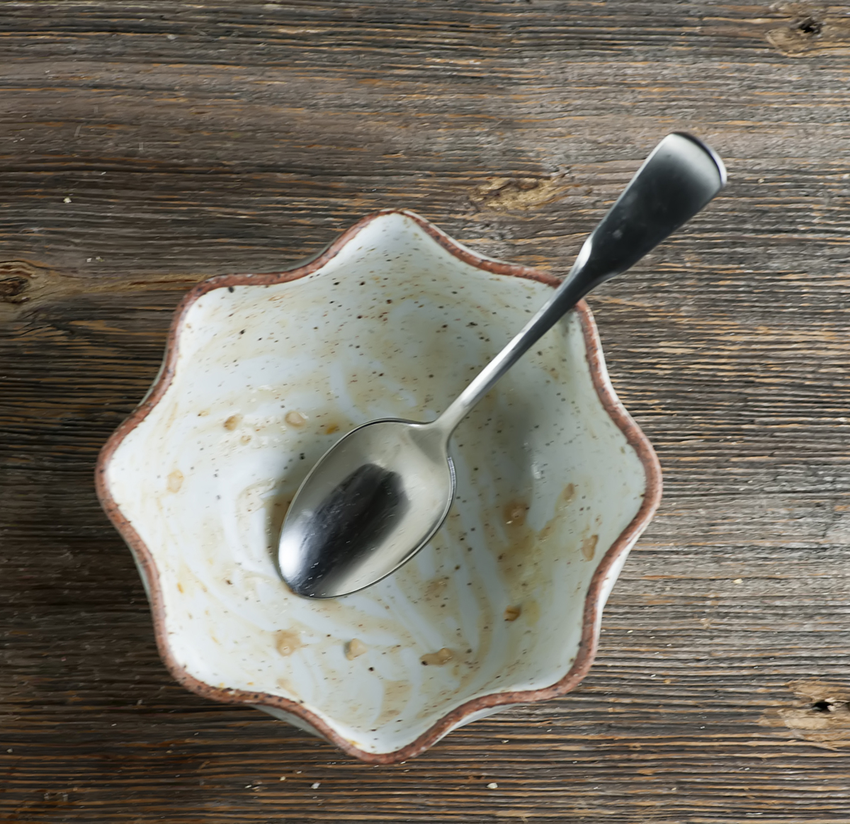 Empty dish with a spoon.