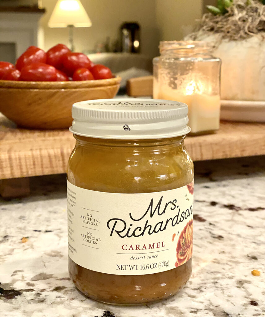 Caramel sauce on a counter.