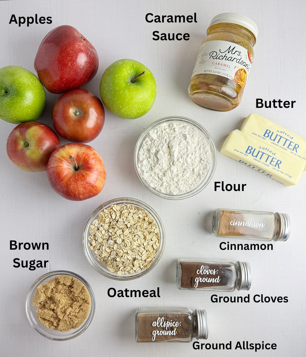 Skillet Apple Crisp Ingredients.