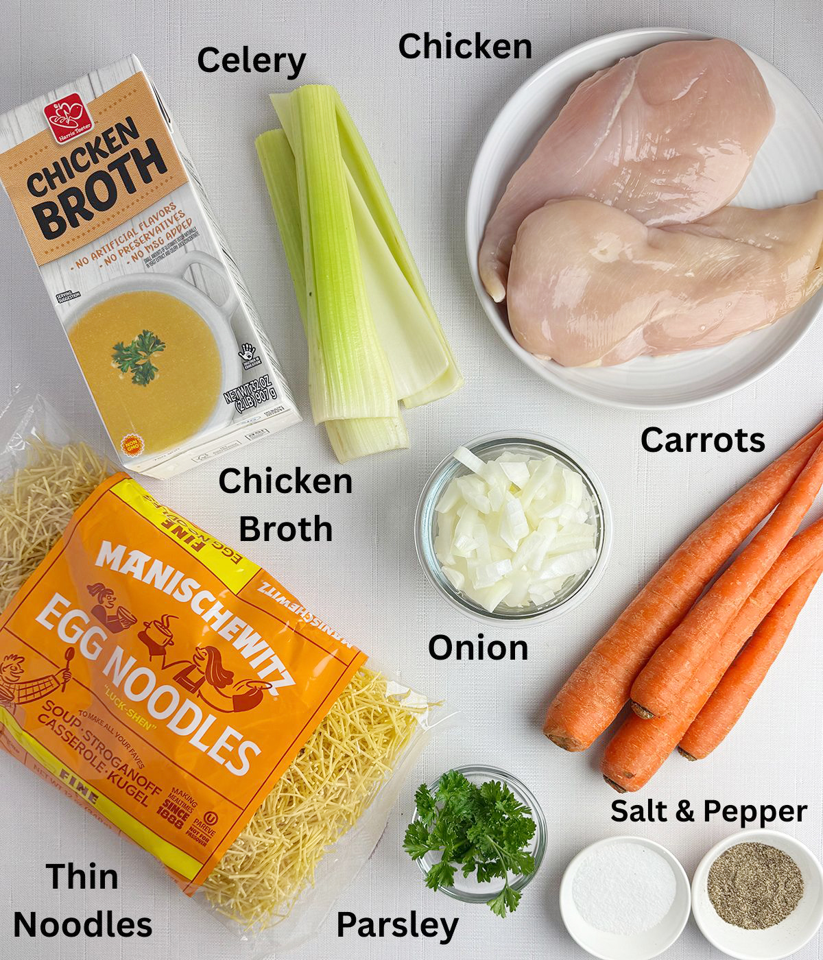 Slow Cooker Chicken Noodle Soup Ingredients. 