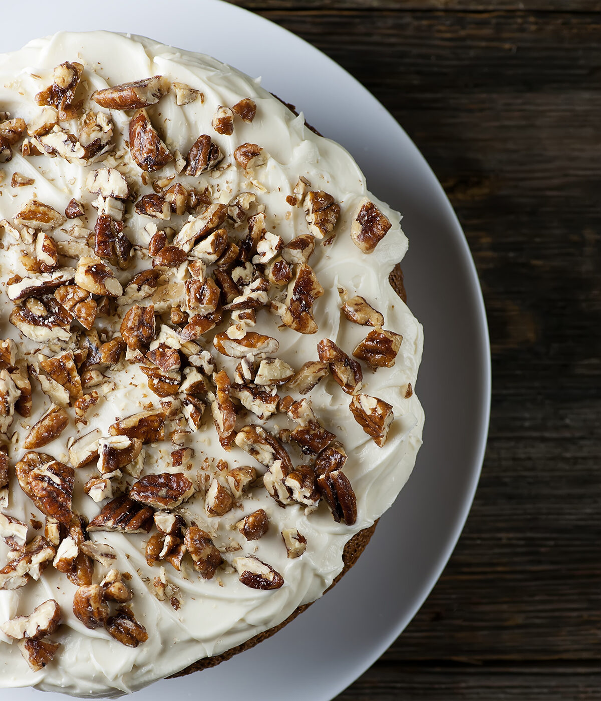 Banana cake with pecans.