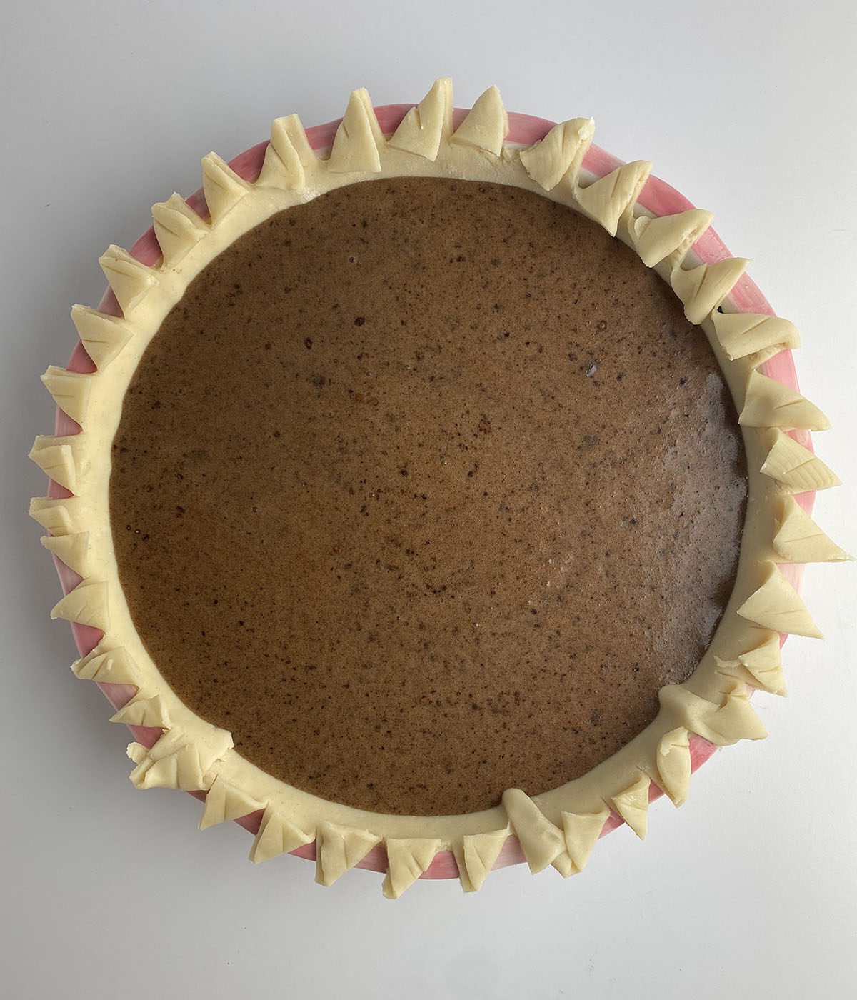 Chocolate Chess Pie ready for the oven.