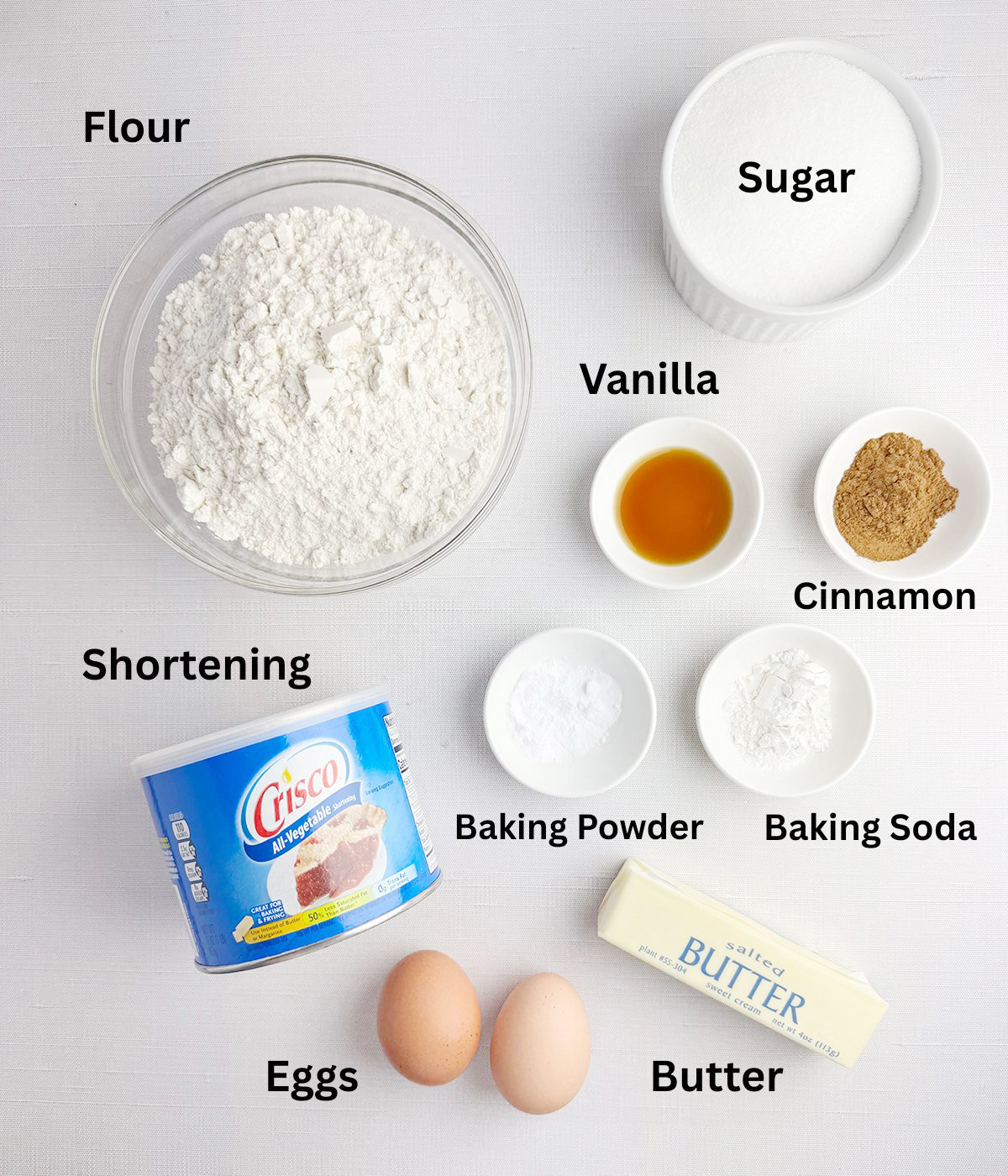 Snickerdoodle ingredients.