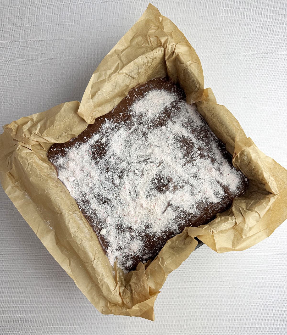 Chilled peppermint fudge.