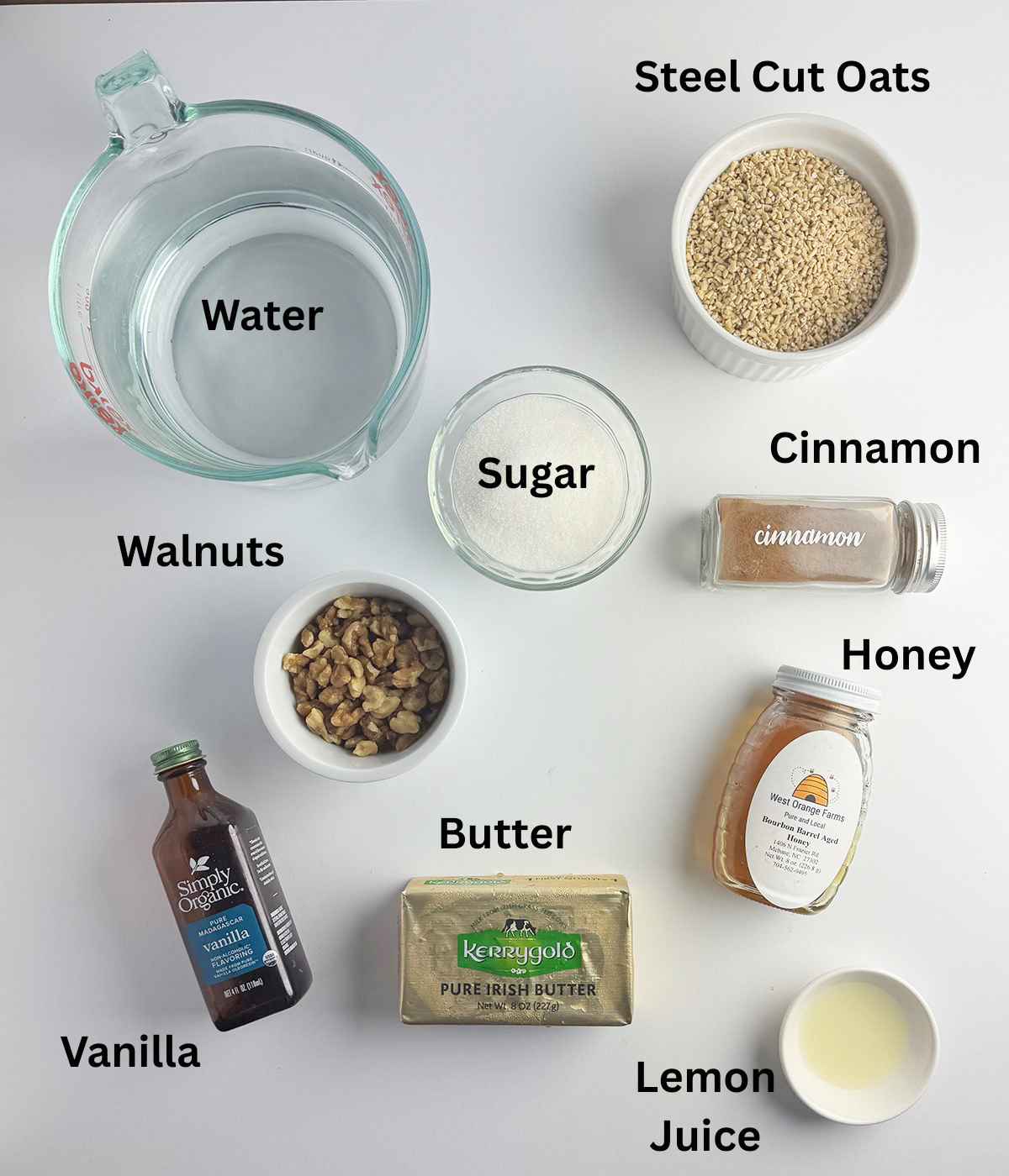 Ingredients for Slow Cooker Baklava Oatmeal. 