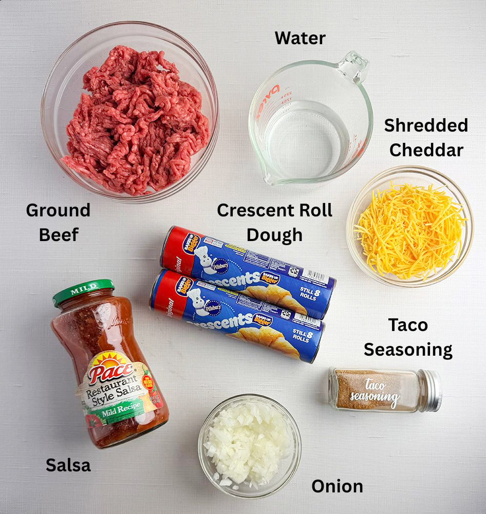 Crescent Roll Burritos Ingredients. 
