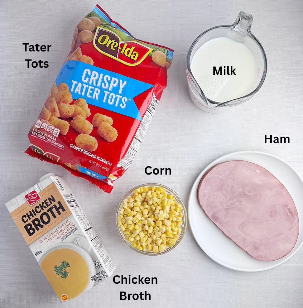 Ingredients for Ham Potato Chowder.